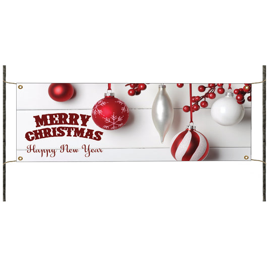 Happy Merry Christmas & Happy new year vinyl printed banner sign