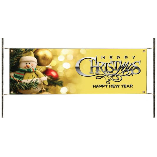 Merry Christmas & Happy new year vinyl printed banner sign