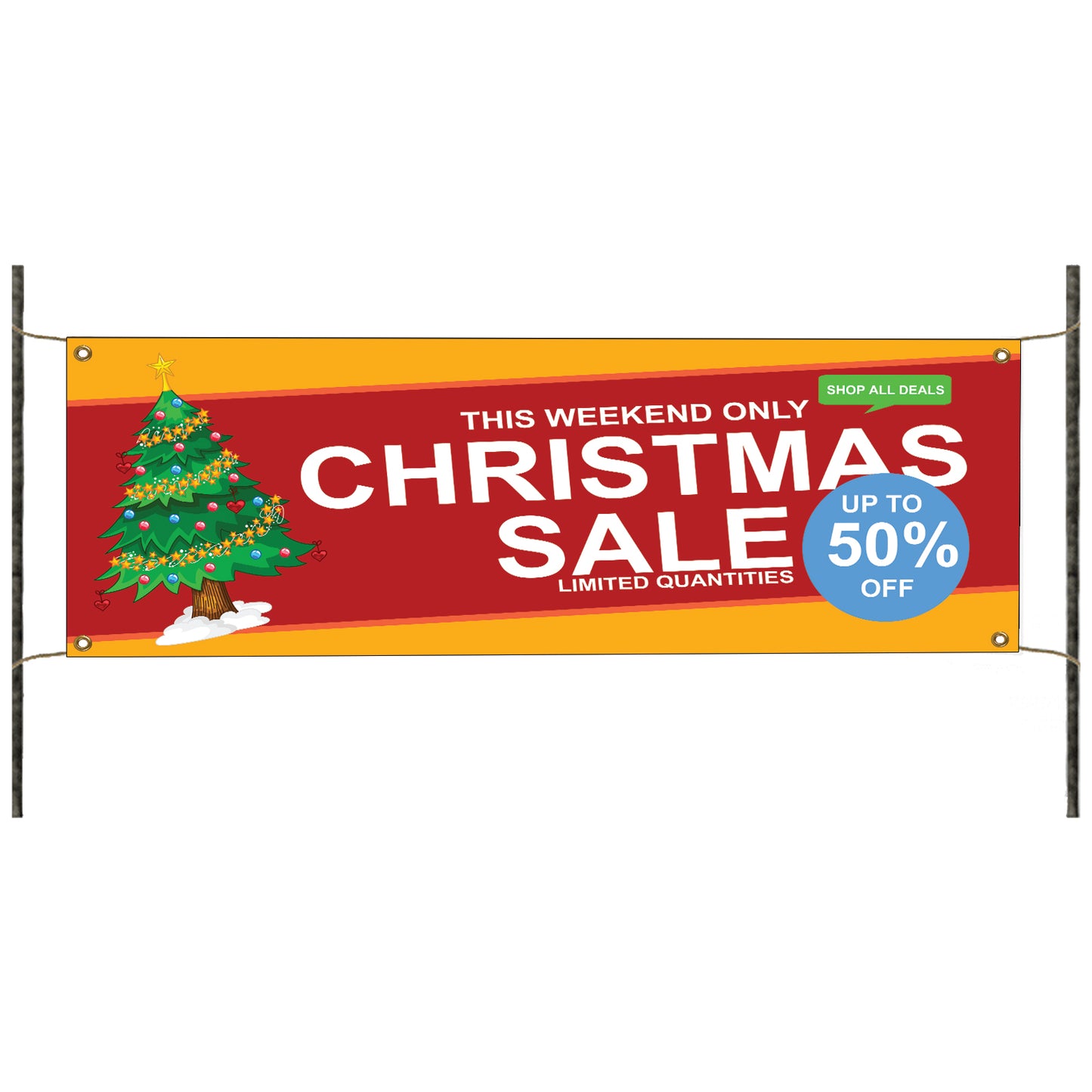 This weekend only Christmas sale 50% vinyl printed banner sign