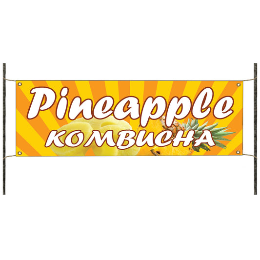 Pineapple kombucha vinyl printed banner sign