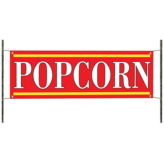 Popcorn vinyl printed banner sign