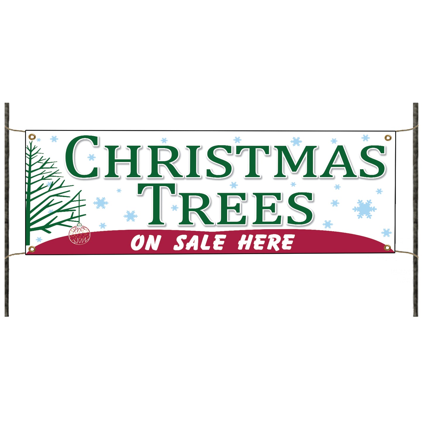 Christmas trees on sale here vinyl printed banner sign