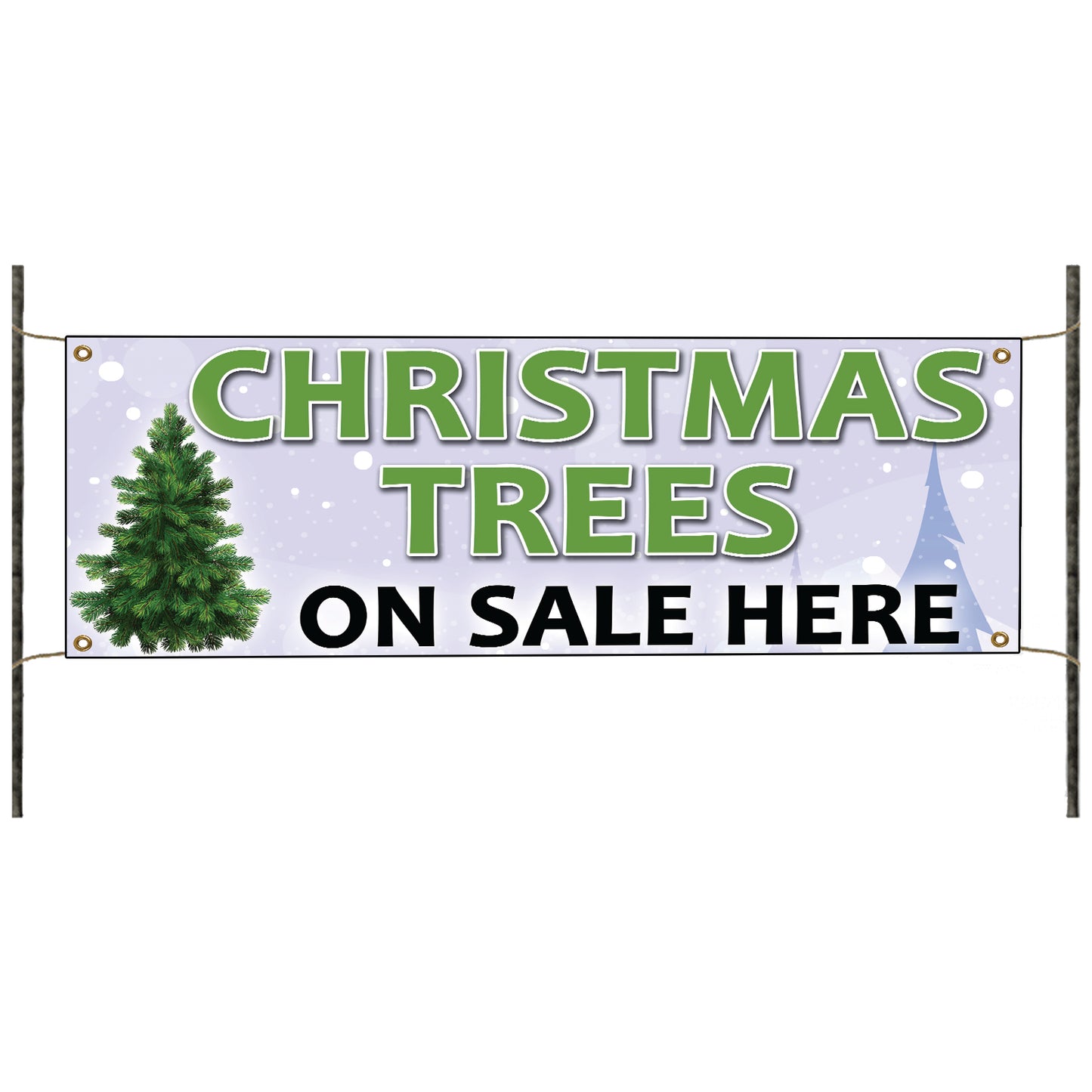 Christmas trees on sale here vinyl printed banner sign