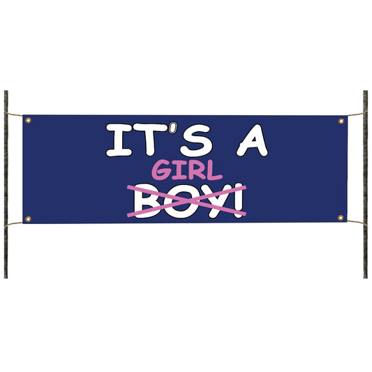 It's a girl not boy vinyl printed banner sign