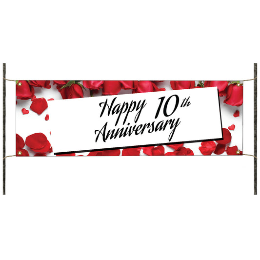 Happy 10th anniversary vinyl printed banner sign