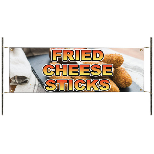 Fried cheese sticks vinyl printed banner sign