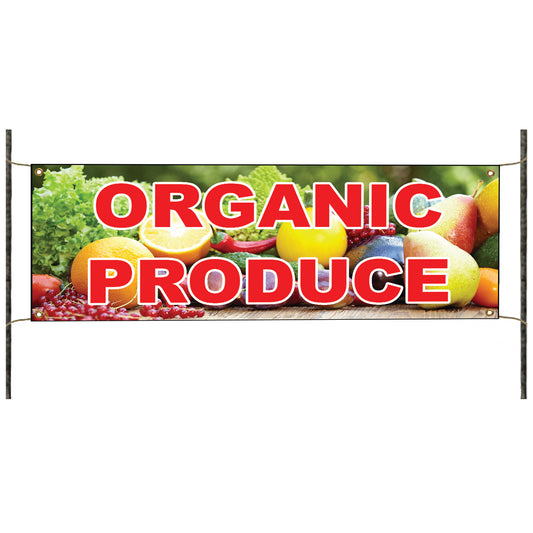 Organic produce vinyl printed banner sign