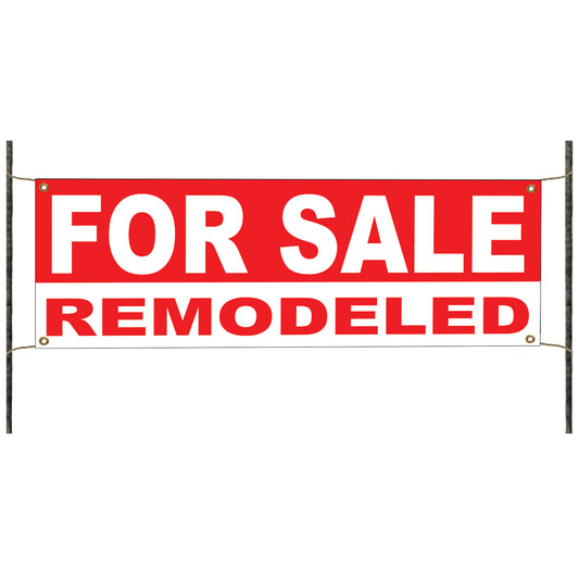 For sale remodeled vinyl printed banner sign