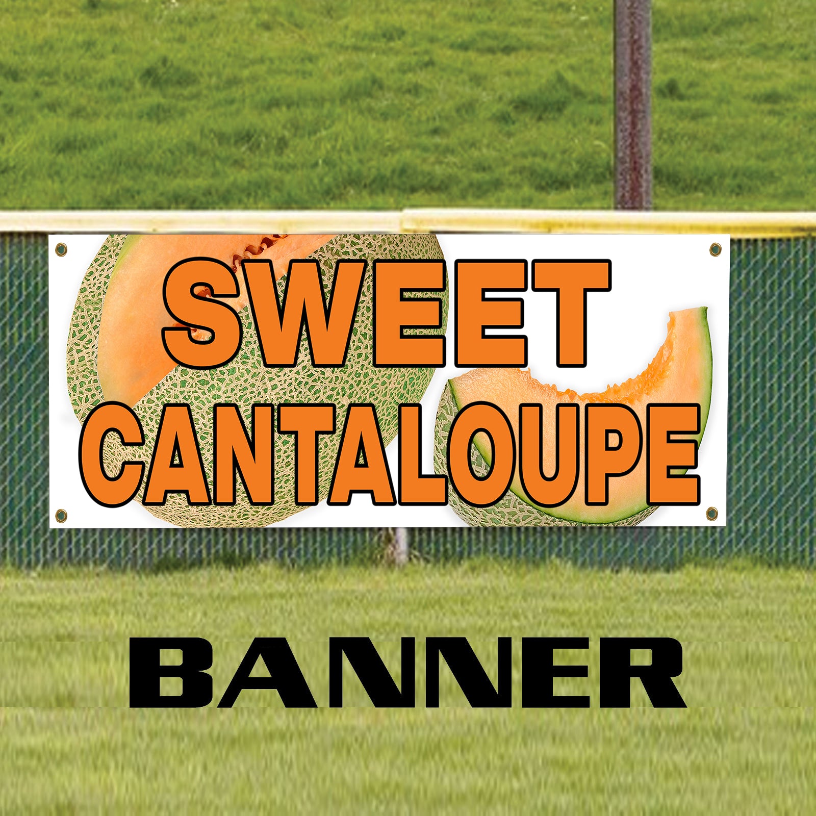 Sweet cantaloupe vinyl printed banner sign