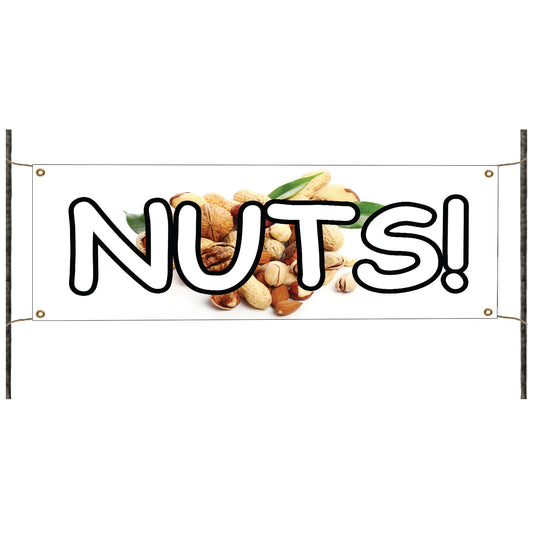 Nuts vinyl printed banner sign
