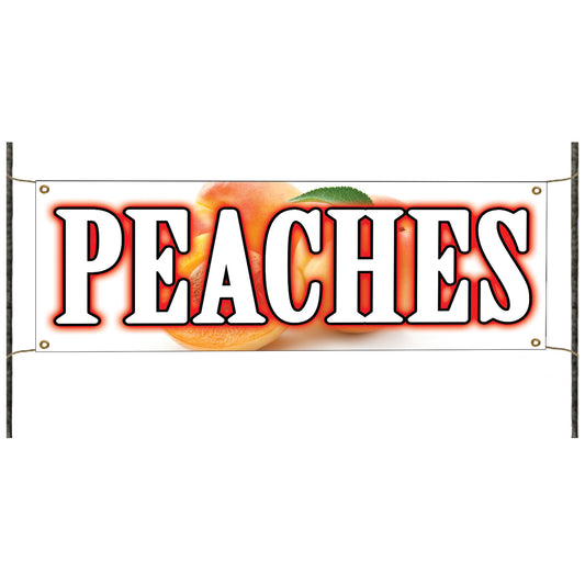 Peaches vinyl printed banner sign