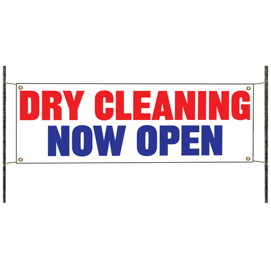 Dry cleaning now open vinyl printed banner sign