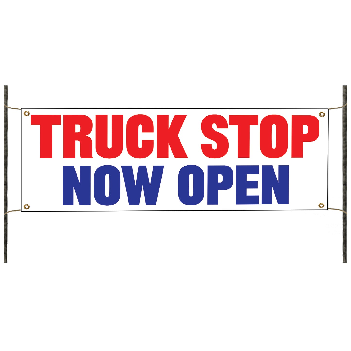 Truck stop now open vinyl printed banner sign