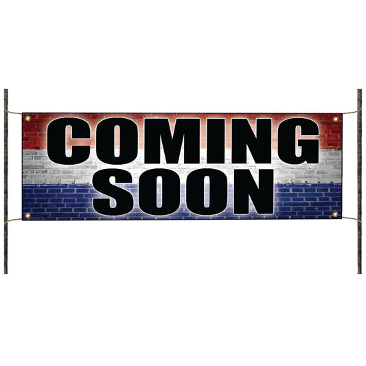 Coming soon vinyl printed banner sign