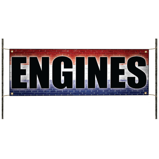 Engines vinyl printed banner sign