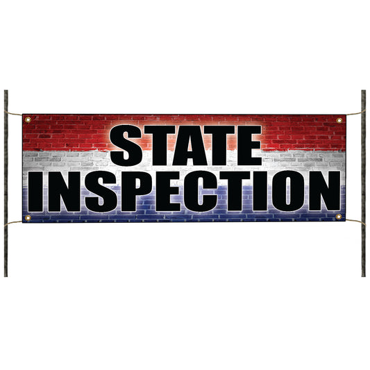 State inspection vinyl printed banner sign
