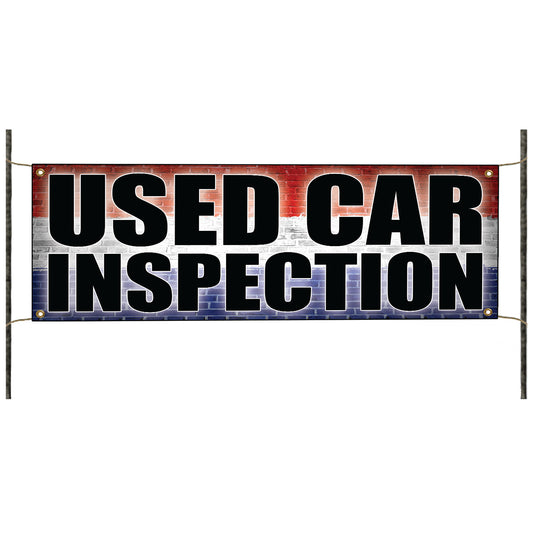 Used car inspection vinyl printed banner sign