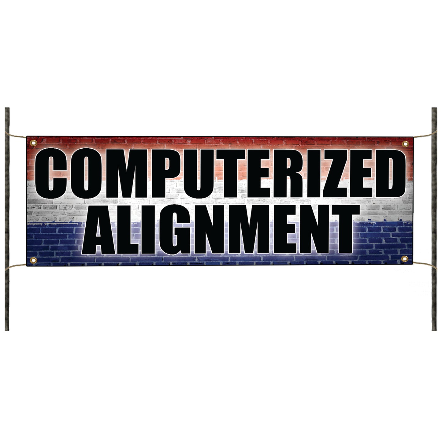 Computerized alignment vinyl printed banner sign