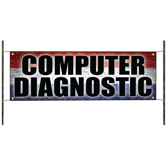 Computer diagnostic vinyl printed banner sign