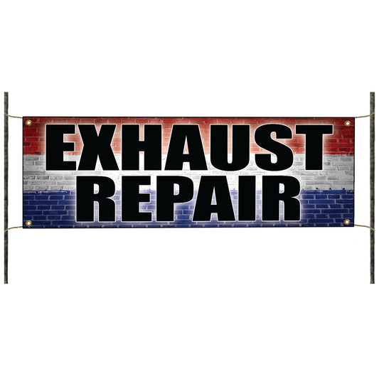 Exhaust repair vinyl printed banner sign