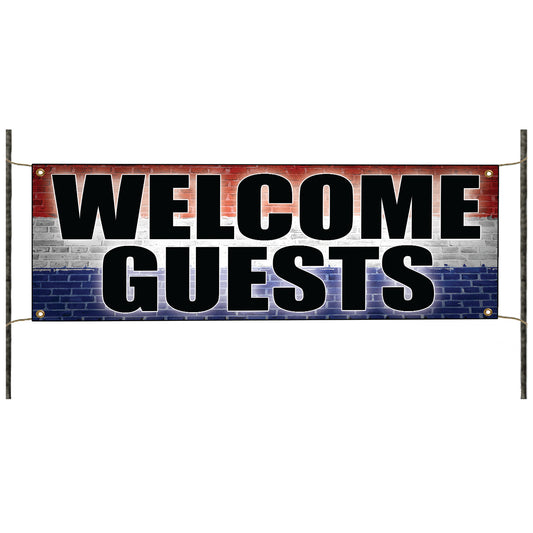 Welcome guests vinyl printed banner sign