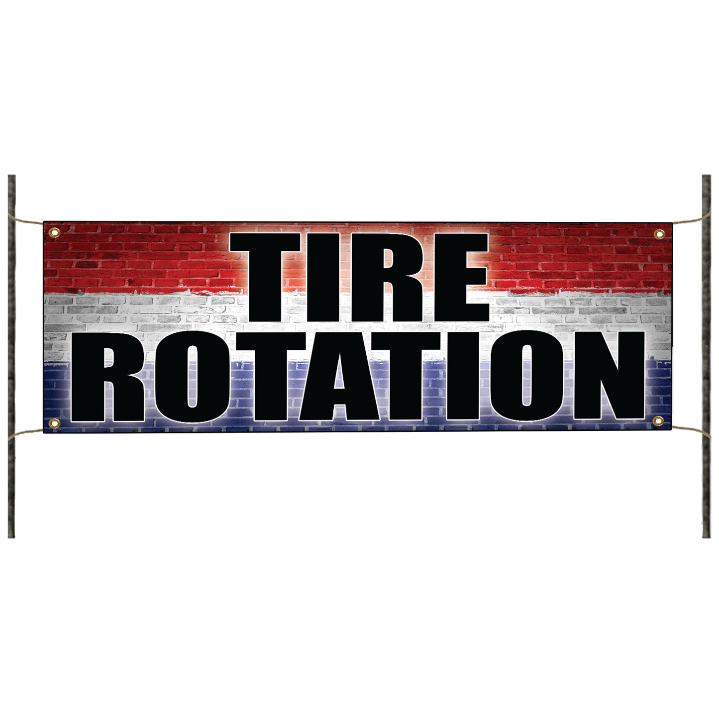 Tire rotation vinyl printed banner sign