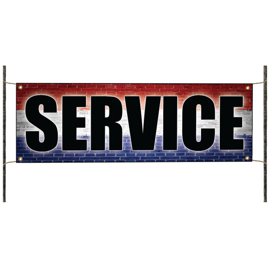 Service vinyl printed banner sign