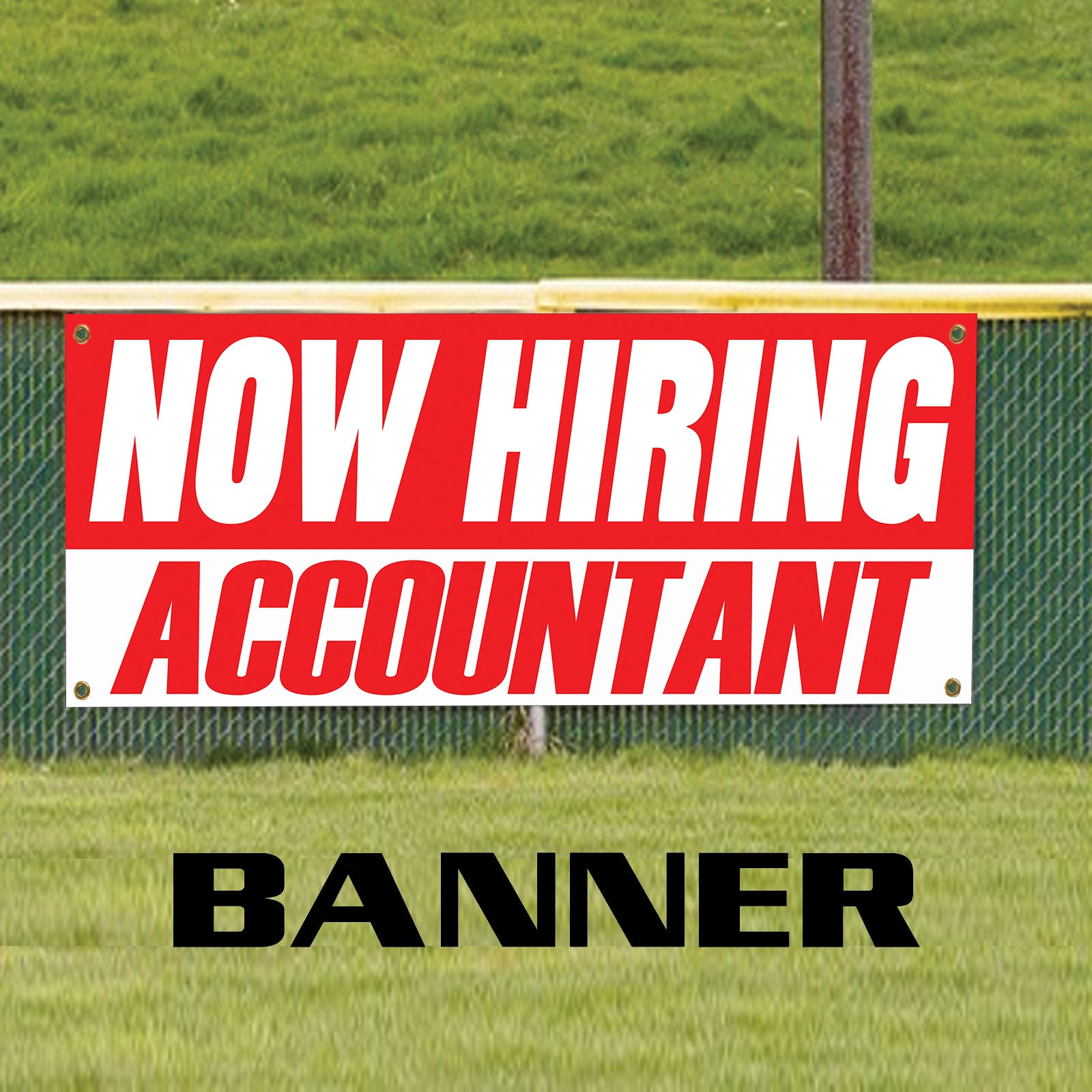 Now hiring accountant vinyl printed banner sign