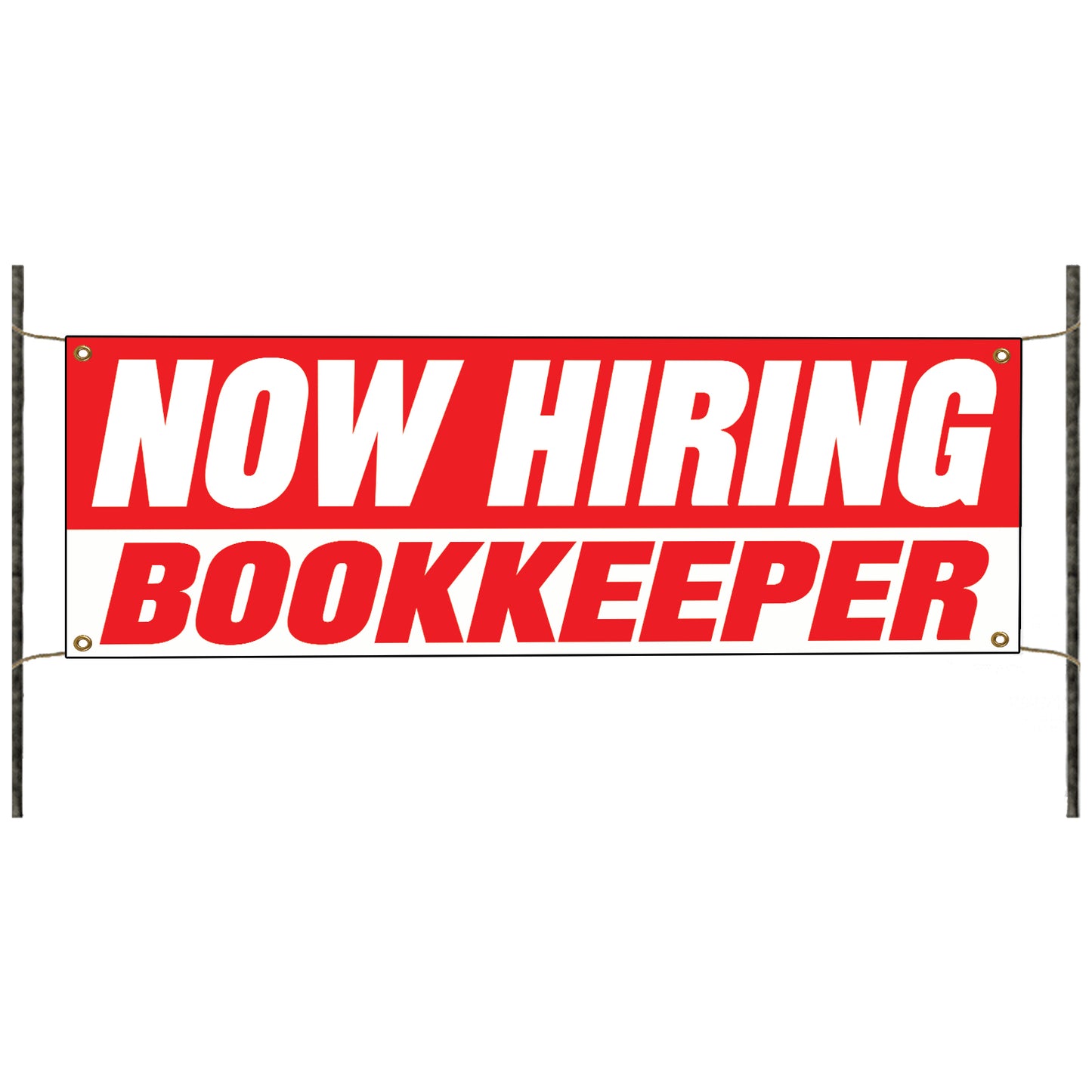 Now hiring bookkeeper vinyl printed banner sign