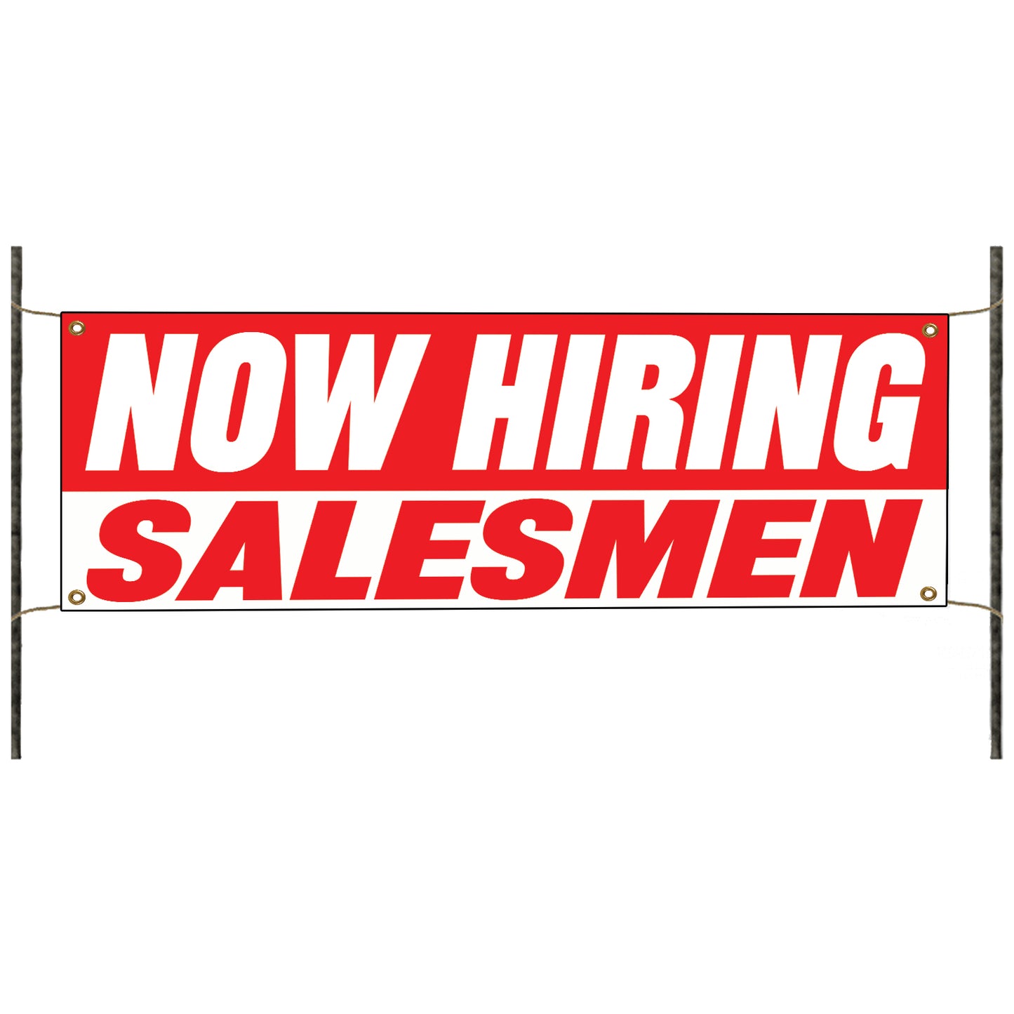 Now hiring salesmen vinyl printed banner sign