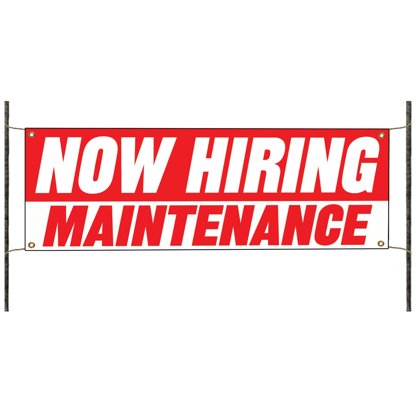 Now hiring maintenance vinyl printed banner sign