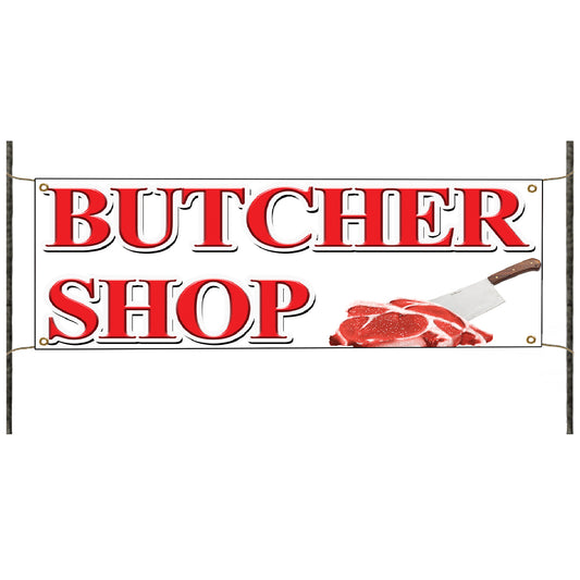 Butcher shop vinyl printed banner sign