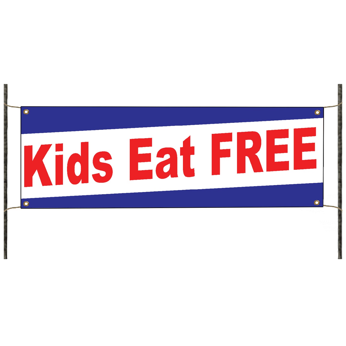 Kids eat free vinyl printed banner sign