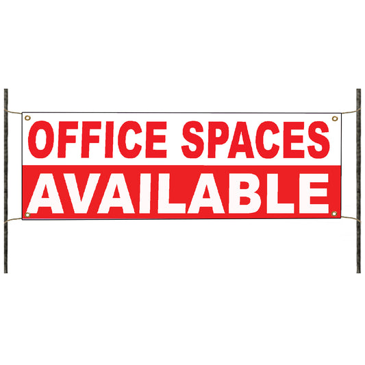 Office spaces available vinyl printed banner sign
