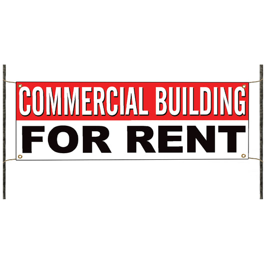 Commercial building for rent vinyl printed banner sign