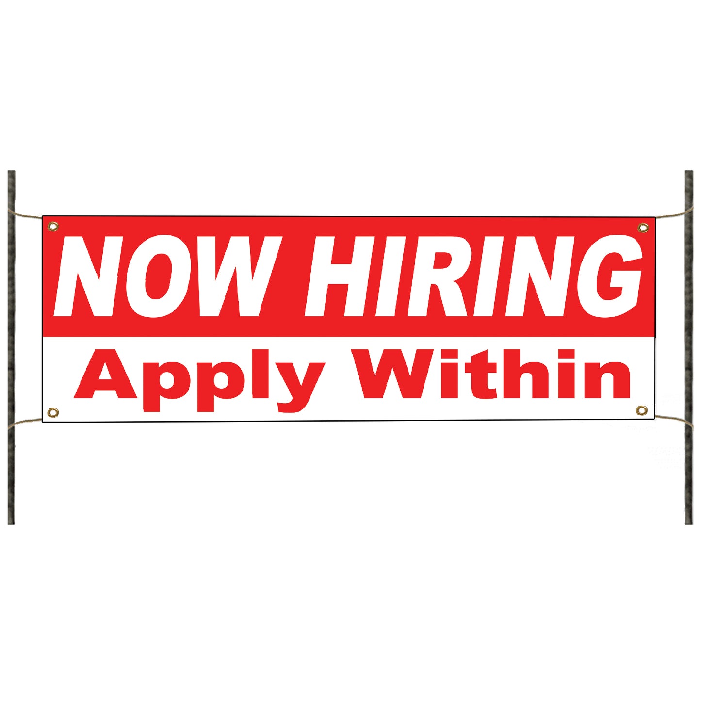 Now hiring apply within vinyl printed banner sign
