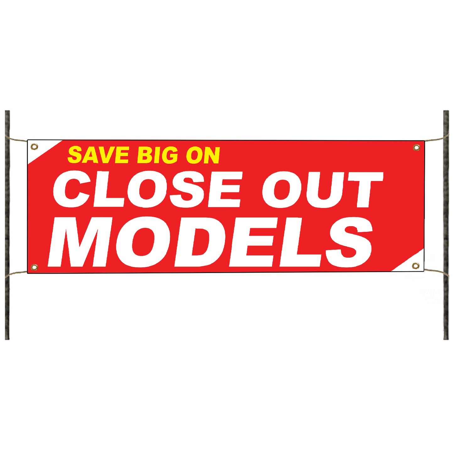 Save big on close out models vinyl printed banner sign