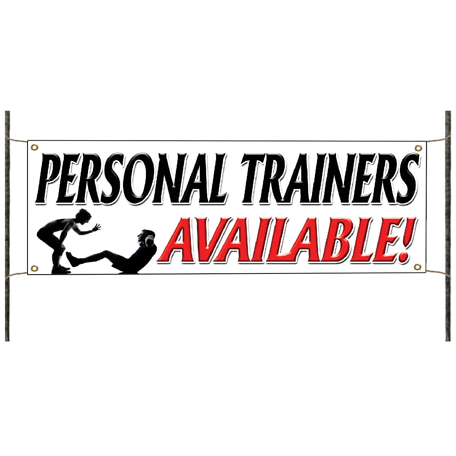 Personal trainers available vinyl printed banner sign