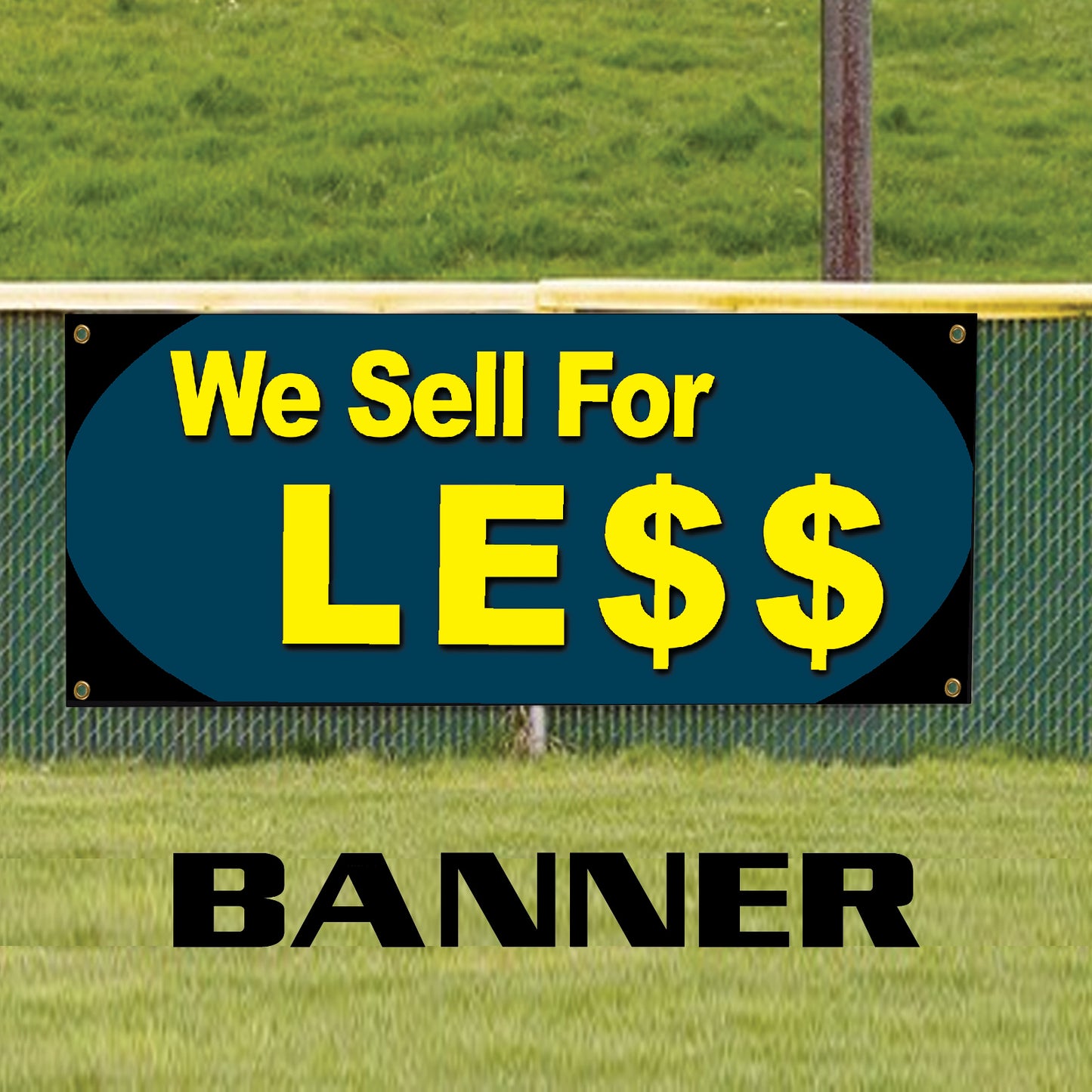 We sell for less vinyl printed banner sign