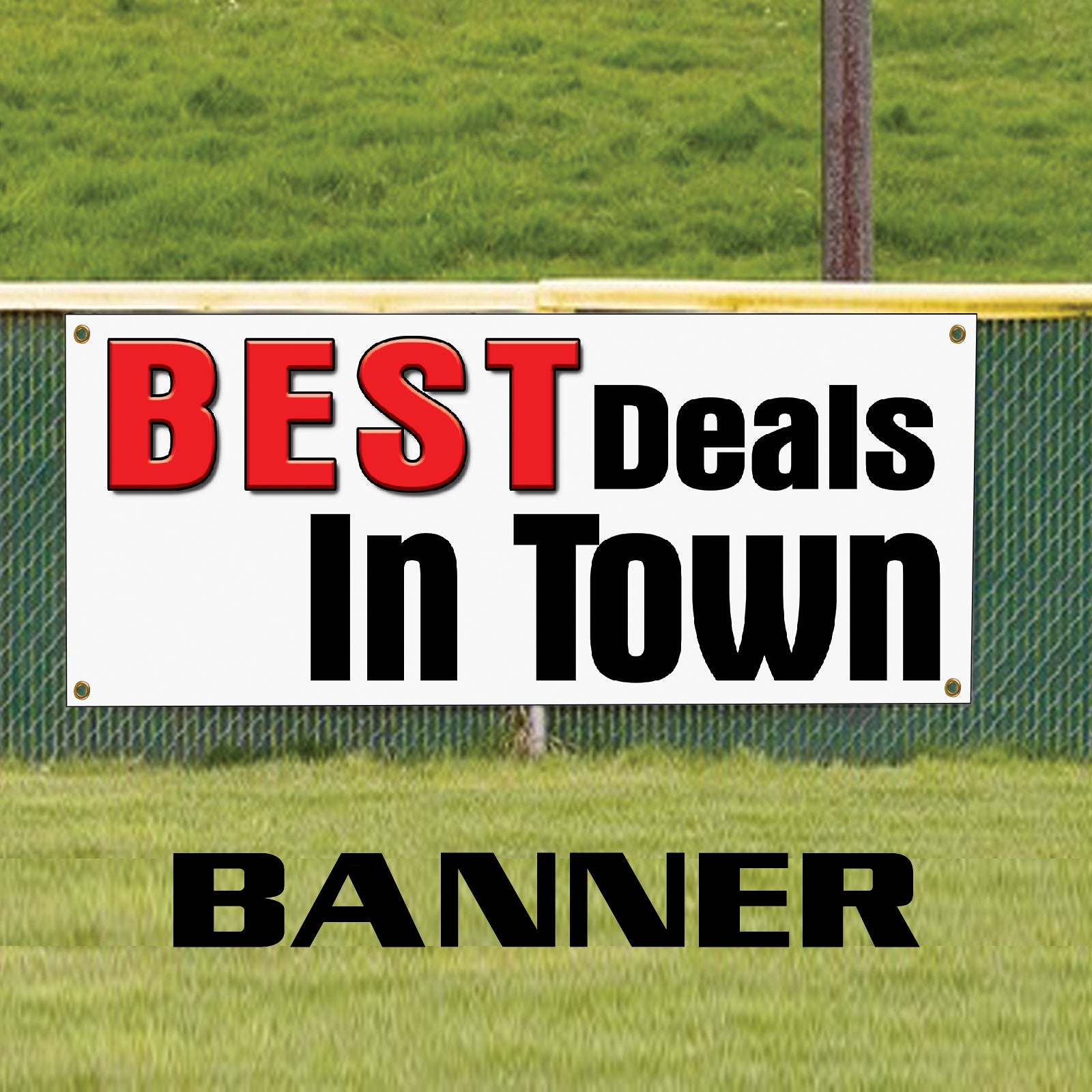 Best deals in town vinyl printed banner sign