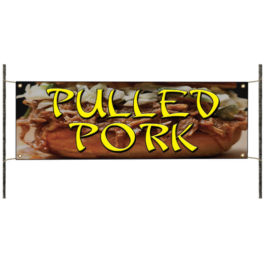 Pulled pork vinyl printed banner sign