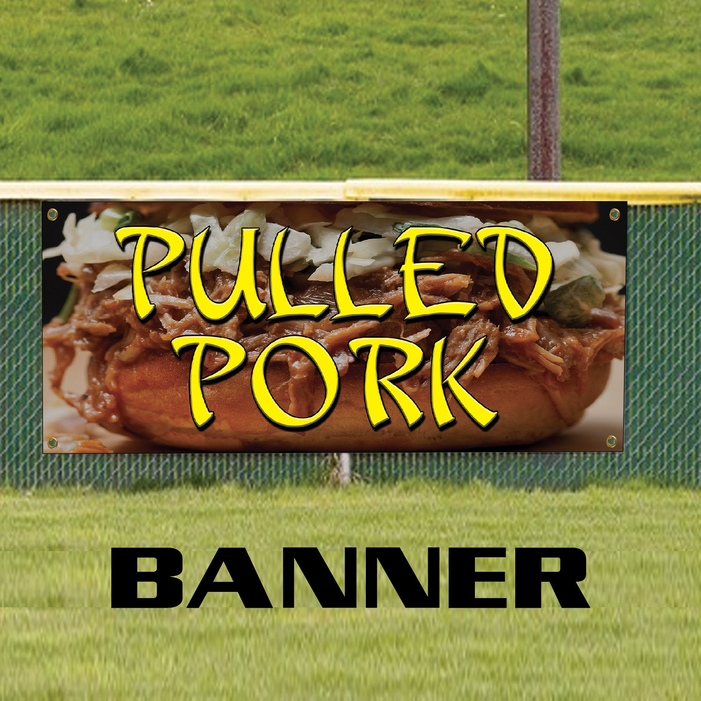 Pulled pork vinyl printed banner sign