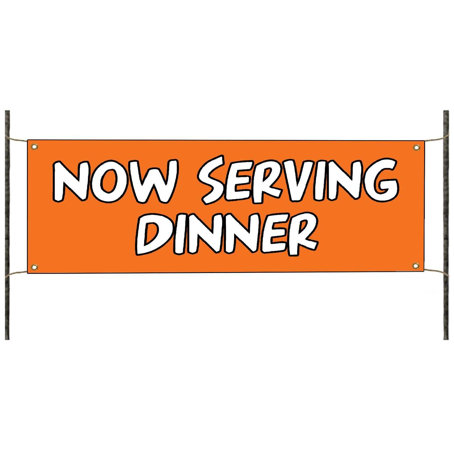 Now Serving Dinner Vinyl Banner Sign