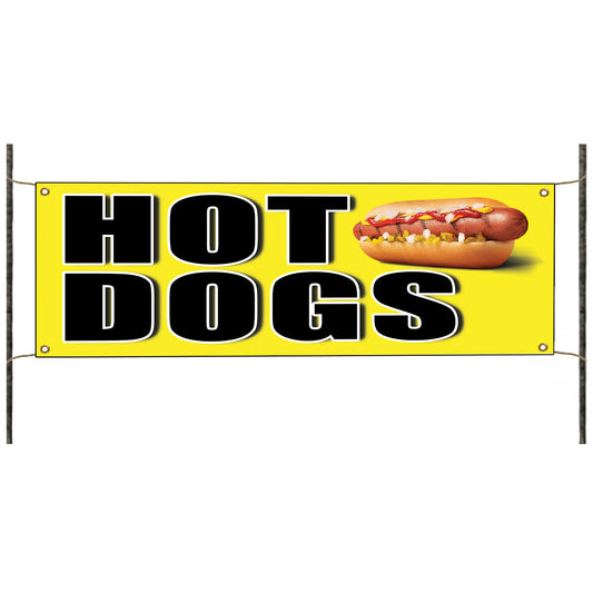 Hot dogs vinyl printed banner sign
