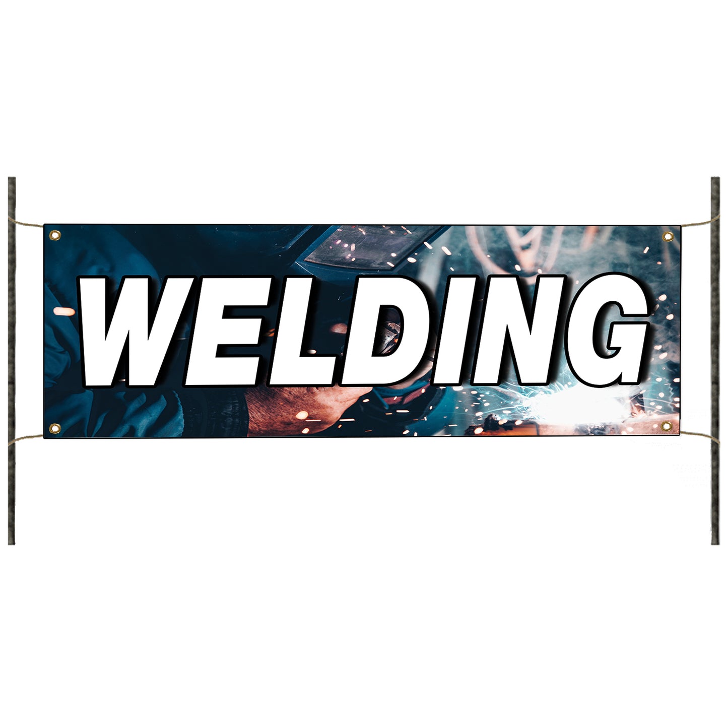 Welding vinyl printed banner sign