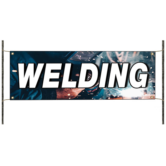 Welding vinyl printed banner sign