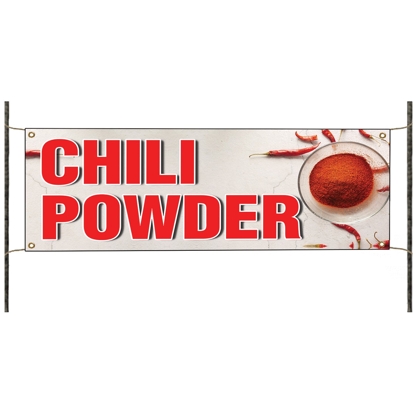 Chili powder vinyl printed banner sign
