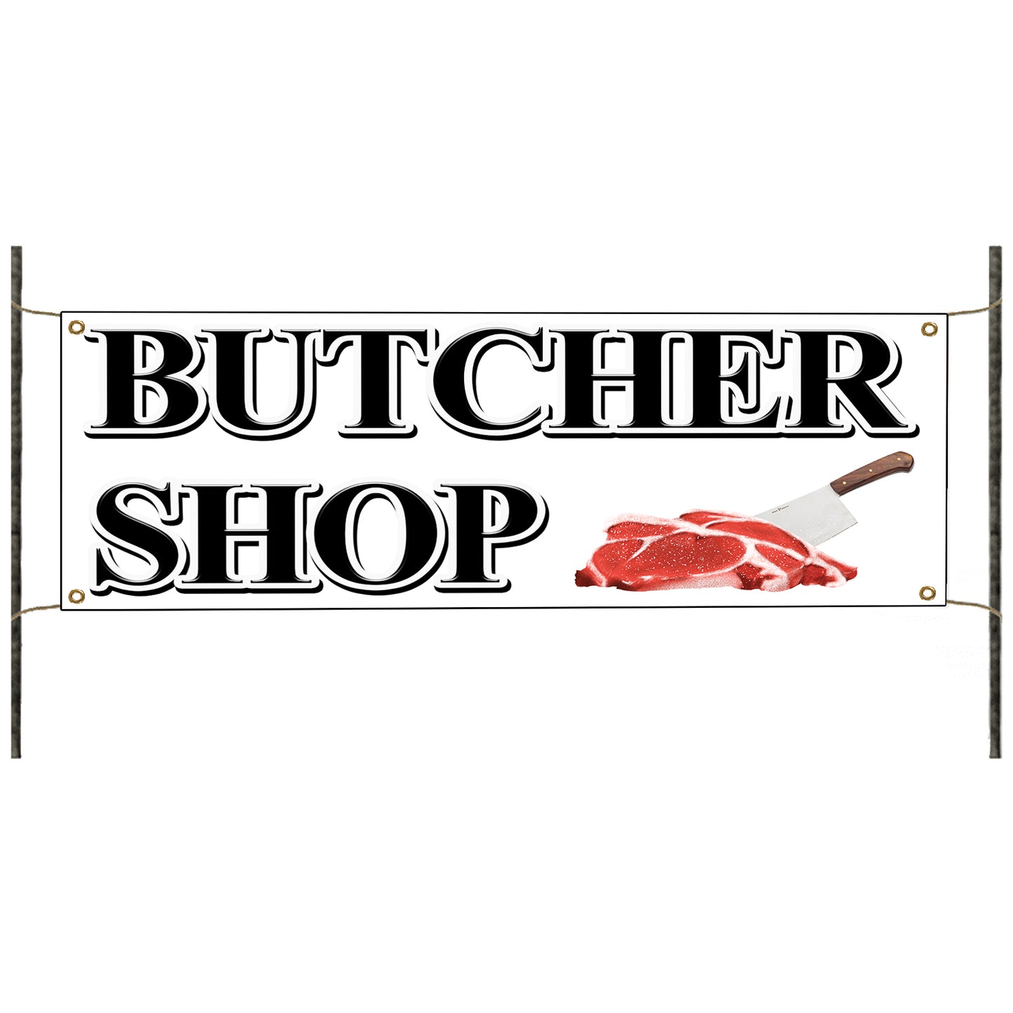 Butcher shop vinyl printed banner sign