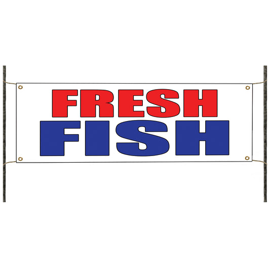 Fresh fish vinyl printed banner sign