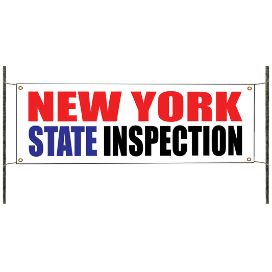 New York state inspection vinyl printed banner sign